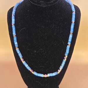 Aquamarine, Lepidolite and Copper Beaded Necklace